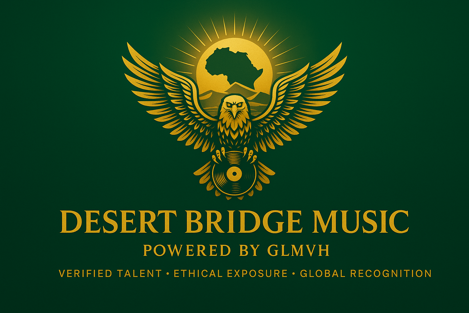 Desert Bridge Music banner with golden crest